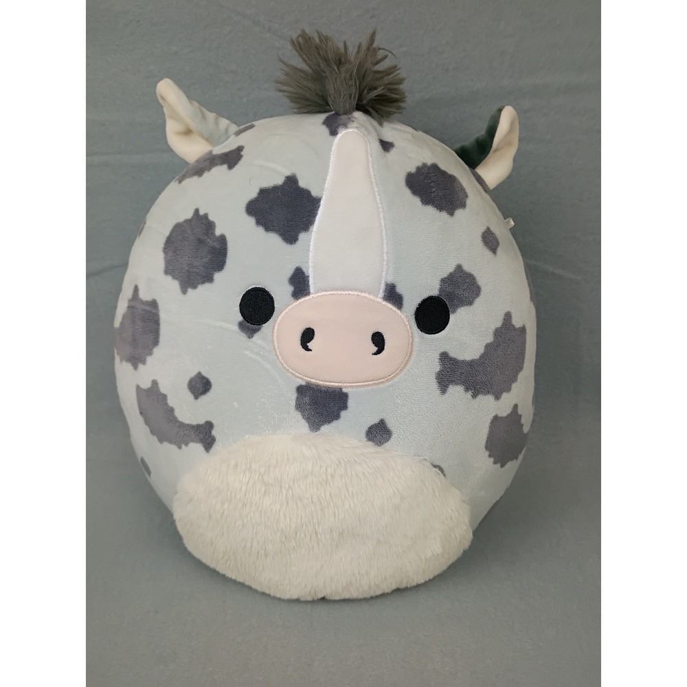 Squishmallows Hadeon the Grasshopper Okapi Blue Grey Spotted Plush Toy